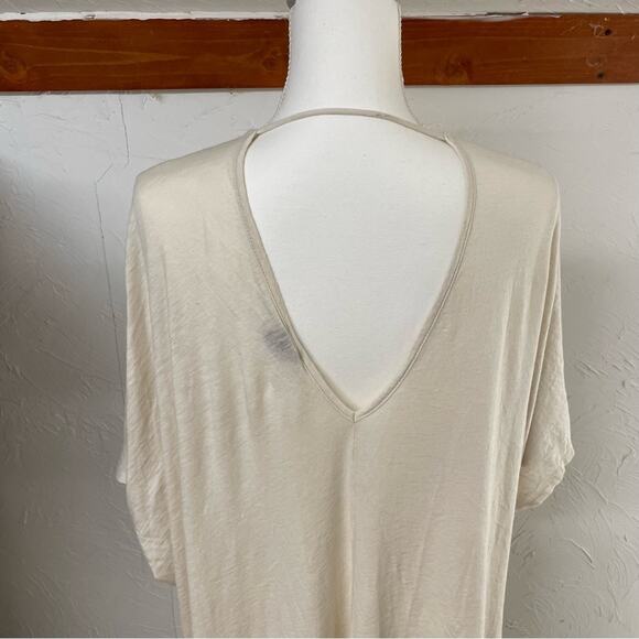 Blank Page White Draped Front Kimono Short Sleeve Cardigan Sweater Womens L - Picture 4 of 8